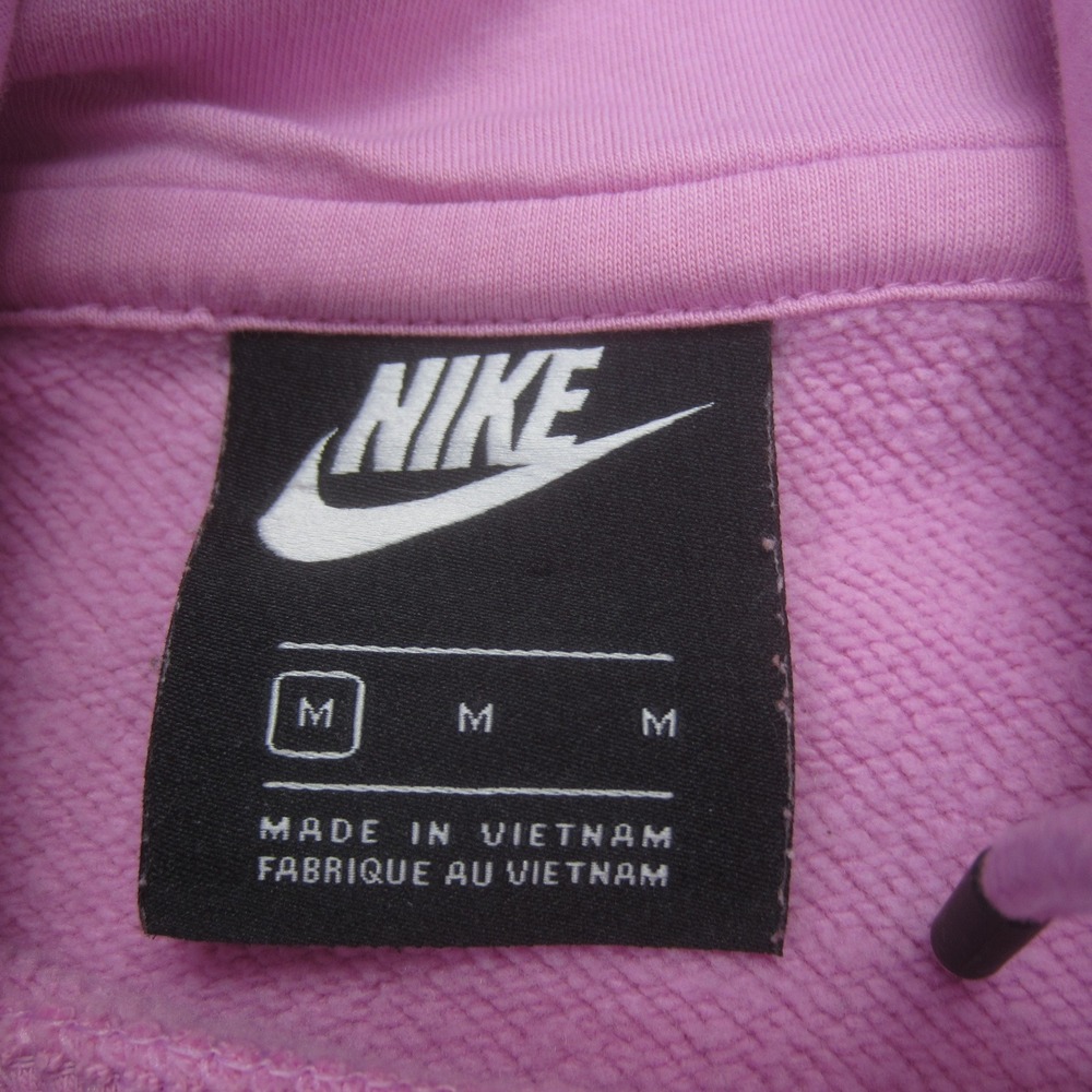 Nike Hoodie Womens‎ Medium Pink Funnel Neck Hoodie Swoosh Oversized Sweatshirt - Picture 7 of 14